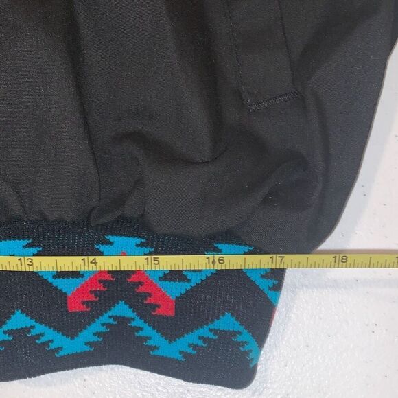 Vintage Black Aztec Snap Down Bomber Jacket Size Large - Picture 10 of 13